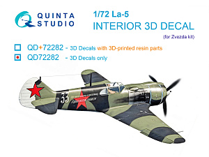 La-5 3D-Printed & coloured Interior on decal paper (Zvezda)