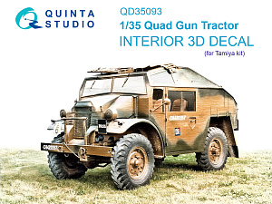 Quad Gun Tractor 3D-Printed & coloured Interior on decal paper (Tamiya)