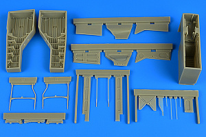 Additions (3D resin printing) 1/32  North-American T-28B/T-28D Trojan wheel bay (designed to be used with Kitty Hawk Model kits)