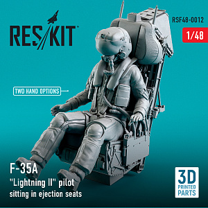 Additions (3D resin printing) 1/48 USAF pilots Lockheed-Martin F-35A Lightning II sitting in late modification ejection seats (type 1) (ResKit)