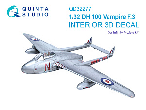 DH.100 Vampire F.3 3D-Printed & coloured Interior on decal paper (Infinity Models)