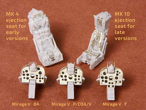 Additions (3D resin printing) 1/48 Dassault_Mirage 5 cockpit set (designed to be used with Kinetic Model kits)