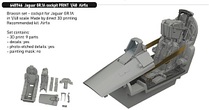 Additions (3D resin printing) 1/48 Sepecat Jaguar GR.1A cockpit (3d-printed) 1/48 (designed to be used with Airfix kits)