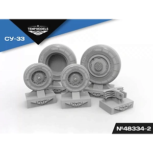 Additions (3D resin printing) 1/48 HIGHLY DETAILED WHEEL SET SU-33 3D (Temp Models)