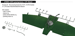 Additions (3D resin printing) 1/72 Let Z-37A spraying booms (designed to be used with Eduard kits)