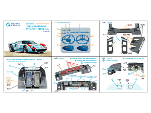 Ford GT40 Mark II 3D-Printed & coloured Interior on decal paper (Fujimi) (with 3D-printed resin parts)