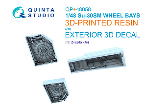 Su-30SM Complete Wheel Wells (Zvezda) (with 3D-printed resin parts)