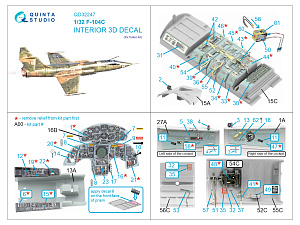 F-104C 3D-Printed & coloured Interior on decal paper (Italeri)