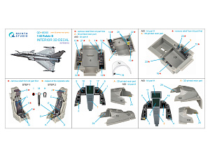 Dassault Rafale B 3D-Printed & coloured Interior on decal paper  (Revell) (with 3D-printed resin parts)