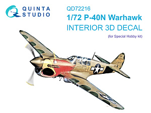 P-40N Warhawk 3D-Printed & coloured Interior on decal paper (Special Hobby)