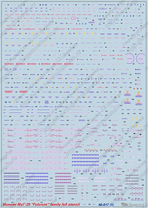 Decal 1/48Mikoyan MiG-29 family full stencil data (Begemot)