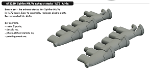 Additions (3D resin printing) 1/72 Supermarine Spitfire Mk.Vc exhaust stacks (designed to be used with Airfix kits) 