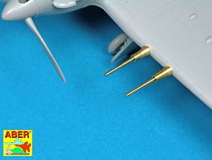 Aircraft detailing sets (brass) 1/72 Armament for British fighter Hurricane Mk.II Hispano 20mm (4 Pcs.)