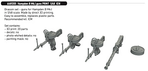 Additions (3D resin printing) 1/48 Handley-Page Hampden B Mk.I guns 3D-printed 1/48 (designed to be used with ICM UA UK kits)