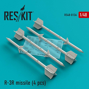 Additions (3D resin printing) 1/48 R-3R missile (4 pcs) (ResKit)