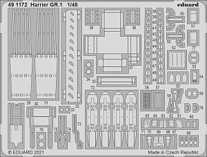 Photo Etching Kit 1/48 BAe Harrier GR.1 (designed to be used with Kinetic Model kits)