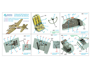 Boeing B-17E/F Pilot's cockpit. 3D-Printed & coloured Interior on decal paper (HK models)