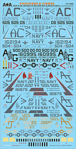 Decal 1/72 Punchers & Tigers - USN Grumman A-6E Intruders in the Cold War & Desert Storm (AOA Decals)