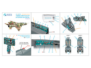 MiG-21SMT Fishbed-K 3D-Printed & coloured Interior on decal paper (Eduard) (with 3D-printed resin parts)