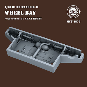 Additions (3D resin printing) 1/48 Hawker Hurricane Mk.II Wheel bay (designed to be used with Arma Hobby kits) (MCC)