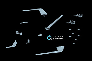 Su-30SM Exterior set: External sensors, Antennas & Pitot tube (for all kits) (3D printed resin and metal parts)