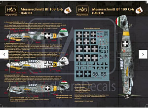 Decal 1/72 Bf 109 G-6 (66 Erzsike, 14, V391) (HAD)