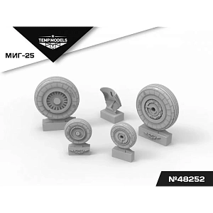 Additions (3D resin printing) 1/48 HIGHLY DETAILED WHEEL SET MIG-25 (Temp Models) 