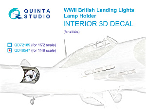 Lamp holder for WWII British landing lights 3D-Printed & coloured Interior on decal paper (All kits)