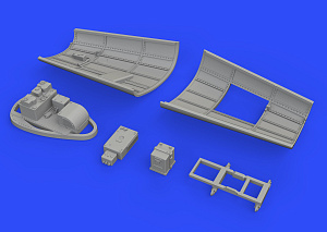 Additions (3D resin printing) 1/48 Messerschmitt Bf-109G-6 radio compartment (designed to be used with Tamiya kits)