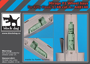 Additions (3D resin printing) 1/48      Dassault-Mirage F.1CT/CR wheel bays (designed to be used with Kitty Hawk Model kits)