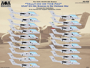 Decal 1/48 USAF North-American/Rockwell OV-10D Broncos in the Vietnam War (AOA Decals)