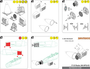 Additions (3D resin printing) 1/48 Collection of 5 sets for F-15 I (GWH) (Raymoco)