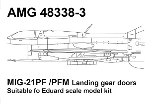 Additions (3D resin printing) 1/48 MiG-21 Chassis Niche Flaps (Amigo Models)