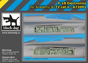 Additions (3D resin printing) 1/72 McDonnell-Douglas F/A-18 Hornet electronics (designed to be used with Academy kits)[F/A-18C F/A-18D F/A-18E F/A-18F) 