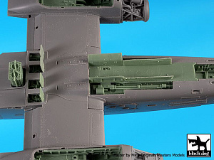 Additions (3D resin printing) 1/48 F.M.A. IA-58A Pucara wheel bays + canon (designed to be used with Kinetic Model kits) 