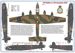 Decal 1/72 Handley-Page Halifax Mk.I/Mk.II in 138 Squadron RAF (AML)