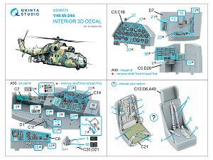 Mi-24A 3D-Printed & coloured Interior on decal paper (Trumpeter)