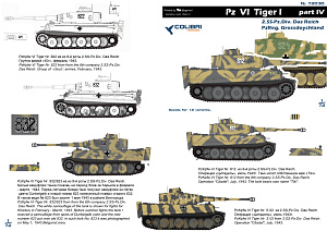 Decal 1/72 Pz VI Tiger I - Part IV SS-Pz.Div- Das Reich, PzReg. Grossdoychland (Colibri Decals)