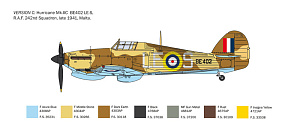 Model kit 1/48 Hawker Hurricane MK.IIC SUPER DECALS SHEET FOR 6 VERSION (Italeri)