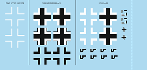 Decal 1/48 Bf 109G-6 national insignia (EDU)
