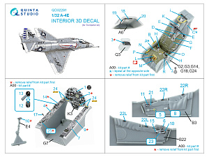 A-4E Skyhawk 3D-Printed & coloured Interior on decal paper (Trumpeter)