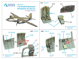 B-26F/G Marauder 3D-Printed & coloured Interior on decal paper (Hasegawa)