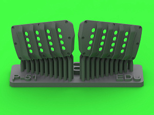 Aircraft detailing sets (resin) 1/48 P-51 Mustang - carburator air filter cover - RAF louvred type - version B (designed to be used with Eduard kits)