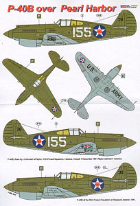 Decal 1/72 Curtiss P-40B Tomahawk over Pearl Harbor x 2 (AML)