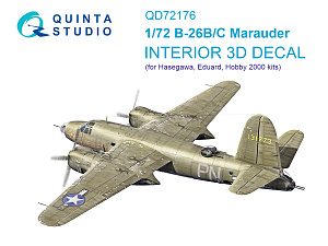 B-26B Marauder 3D-Printed & coloured Interior on decal paper (Hasegawa/ Eduard/ Hobby2000)