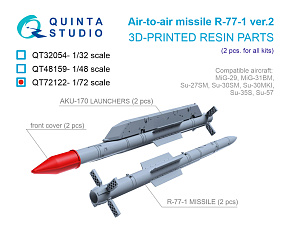 R-77-1 Ver.2  Air-to-Air Missiles with Launchers, 2 pcs (for all kits)