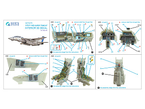 F-14D Super Tomcat 3D-Printed & coloured Interior on decal paper (Tamiya)