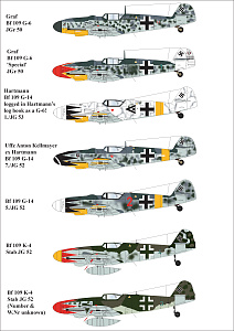Decal 1/72 Tulip Messerschmitt Bf-109G-6/Bf-109G-14/Bf-109K-4 (Aims)