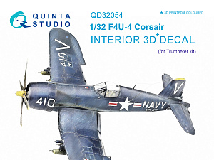 F4U-4 3D-Printed & coloured Interior on decal paper (for Trumpeter kit)