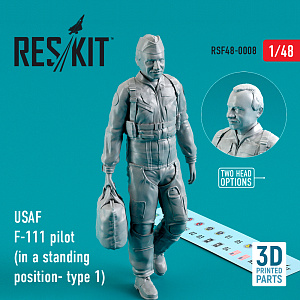 Additions (3D resin printing) 1/48 USAF General-Dynamics F-111 pilot (in a standing position- type 1)  (ResKit)